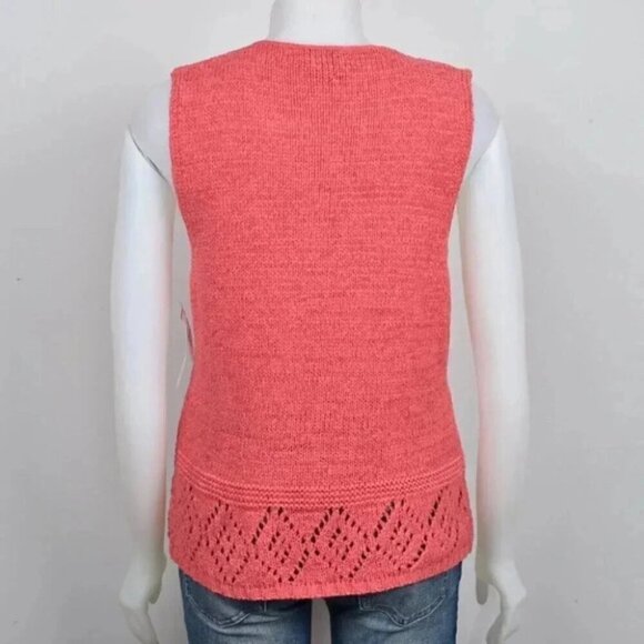 NWT Deane & White Coral Knit Sleeveless Sweater Tank Top Size XL - Picture 4 of 6